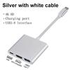 3 In 1 USB C To HDTV Converter Cable for Samsung Huawei iPad Mac Laptop Macbook USB Type C To HDtv 4K USB-A Type-C Adapter Cable