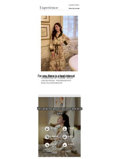 Шелковистый Блеск Женский Роскошный Золотой Бархатный Зимний Халат Пижама