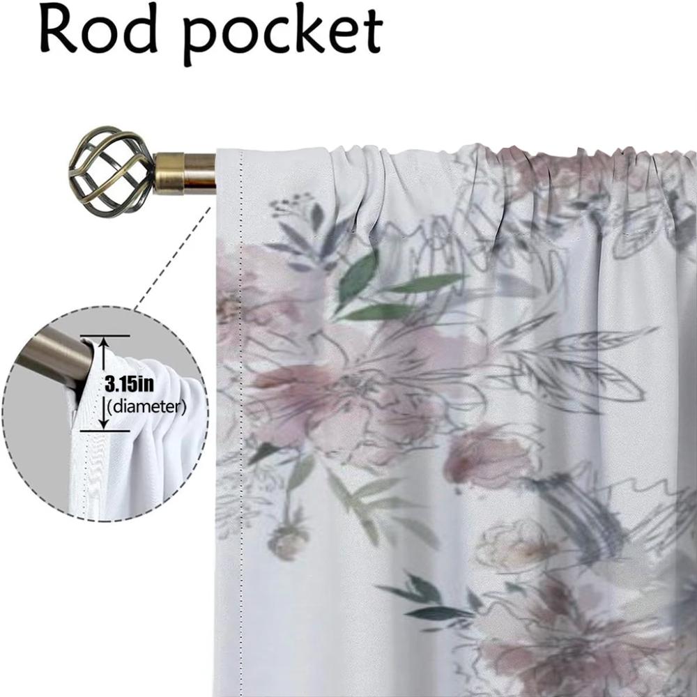 Цветы Домашний интерьер Шторы 2 шт. Гостиная Шторы Разделительные жалюзи Тюль для спальни Кухня Затемнение Элегантный Камера