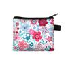 Canvas Coin Purse Floral Plaid Print Zipper Pouch Small Wallet Children Female Key Card Holder Mini Money Bag