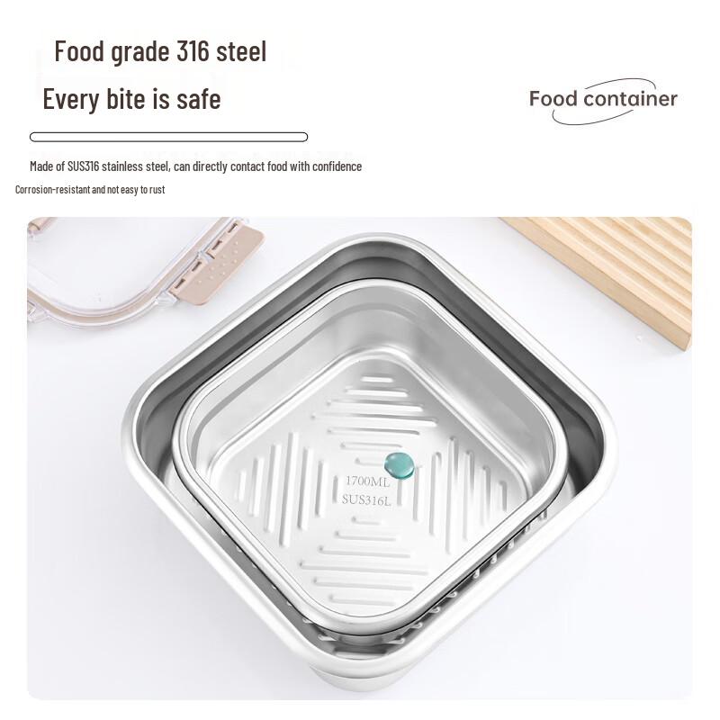 316 Stainless Steel Portable Food Storage Container