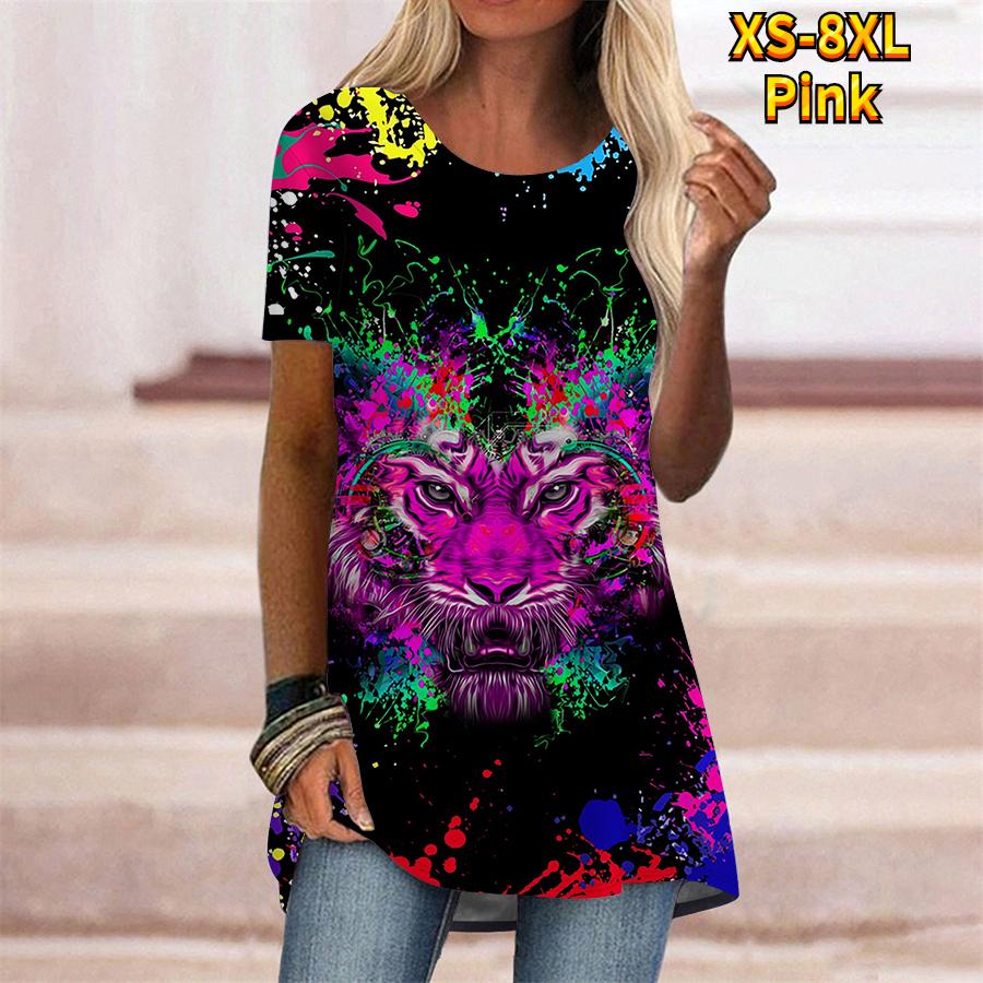Женская летняя удобная футболка с коротким рукавом и круглым воротником размера плюс, повседневные мешковатые футболки средней длины