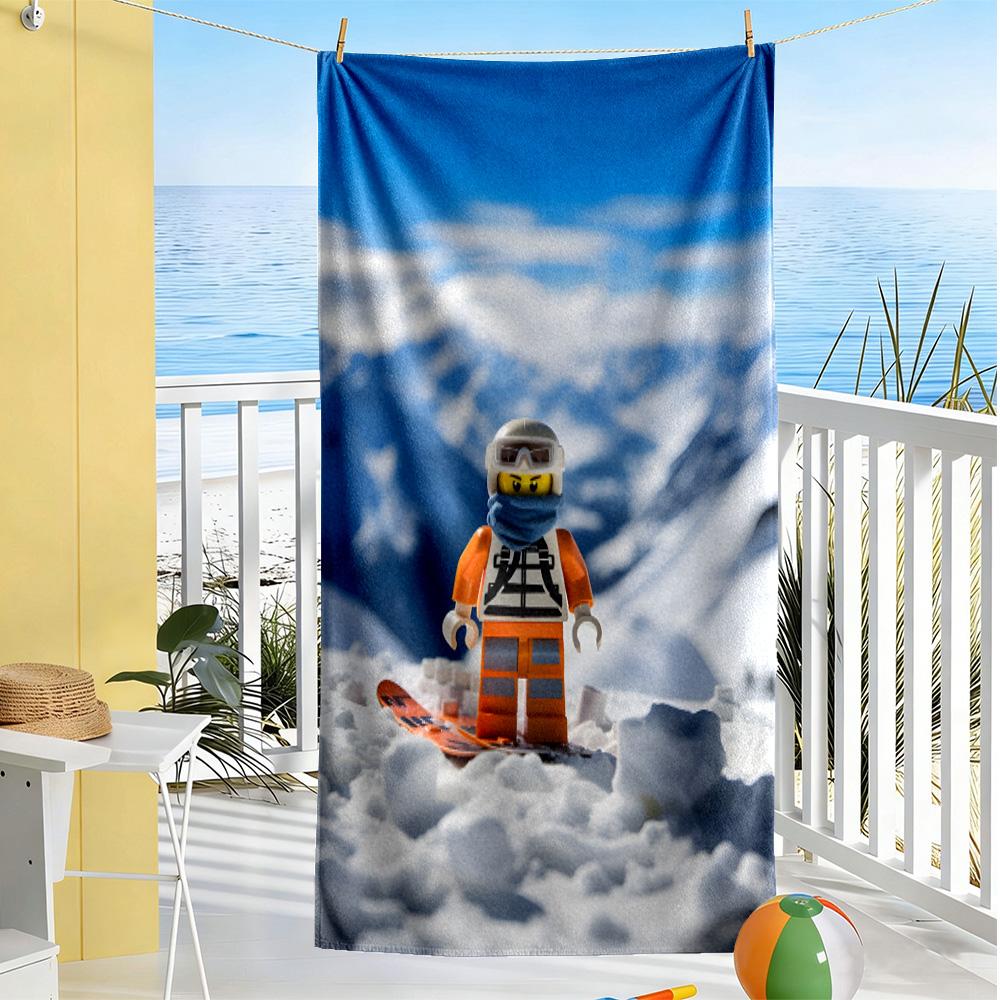 Lego Bricks Beach Towel Quick-Dry Soft Microfiber Comfortable Lightweight Perfect for Traveling Yoga Camping and Swimming