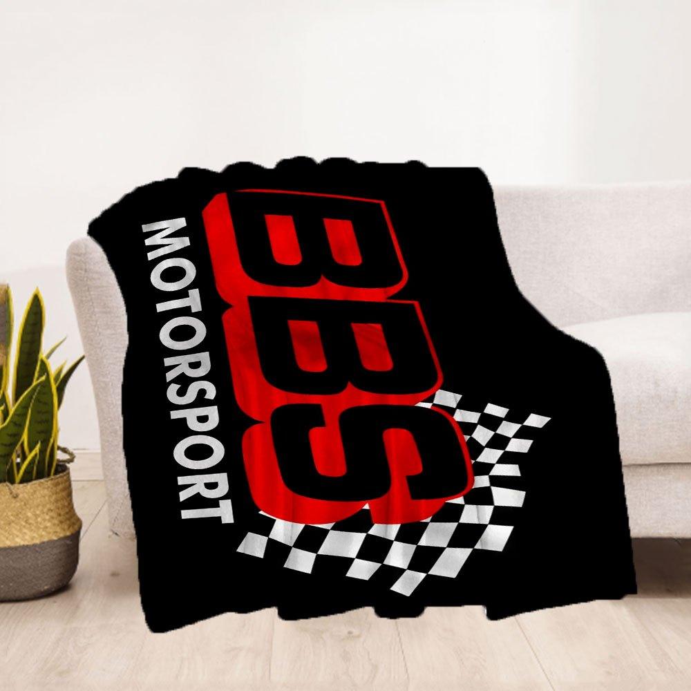 BBS Motorsport Racing Wheel Checkered Flag Sticker DecalBlanket Flannel Throw Blanket for Sofa, Bed, Travel, Camping, Office, Couch, Chair,