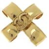 Cross Brooch COCO Mark Vintage Gold Plated Gold Cross 33g Women Used