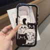 Чехол для телефона iPhone 17 16 15 14 13 12 11 Air Pro Max Plus Милый Мультяшный Черный Кот Прозрачный ТПУ Противоударный Защита от царапин
