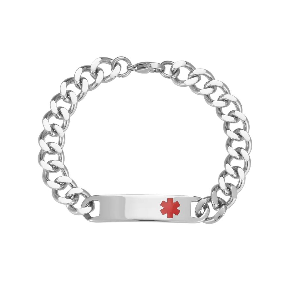 Anti Non Tarnish Waterproof 316l Stainless Steel Hot Sale Hip Hop Cuban Bracelet Punk Bracelet En Acier Inoxydable for Men Women