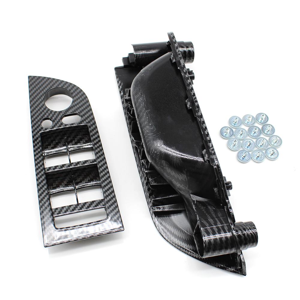 RHD правый водитель автомобилей углеродное волокно внутренняя дверная ручка подлокотник панель полный комплект для BMW 3 серии E90 E91 316 318 320 325