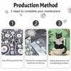 Pearl Painting Kit 5D/DIY Black Cat Reading Newspaper Pearl Mosaic Inlaid Home Wall Decoration Art
