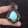 Tibetan Turquoise Pendant Copper Wire Wrapped Pendant Handmade Gemstone Pendant Tibetan Turquoise Jewelry Gift For Her Copper Wire Jewelry