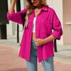 Women's Spring And Autumn Women's Casual V-neck Long-sleeved Button-up Shirt