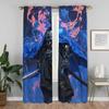No Twin Ghost Flame Kitchen Curtains for Living Room Curtain Home Interior Curtains 2 Pieces Shades Tulle for Bedroom Partition
