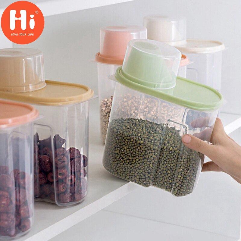 Hi 4pcs Food Sealed Jar With Lid Household Kitchen Storage Cans For Dried Fruit Snacks 1.9/2.5L