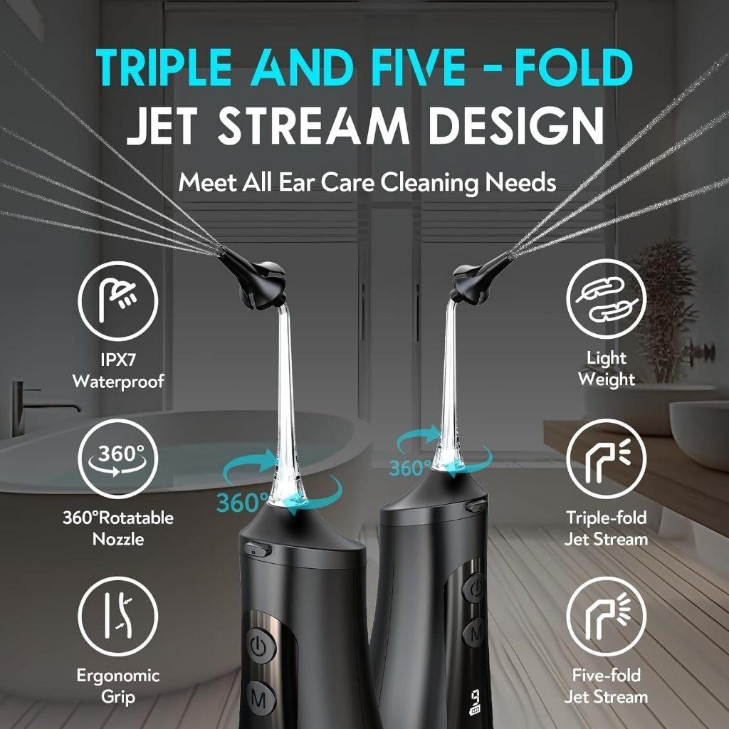 Водонепроницаемый инструмент для удаления ушной серы IPX7 9 настроек давления Водный очиститель ушей Безопасный и эффективный набор для чистки ушей