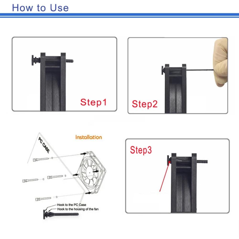 20/40Pcs Silicone Anti‑Vibration Fan Nails, Screw‑Free Shock‑Absorbing Rivet Pins for PC Case CPU Fan Noise Reduction Mount