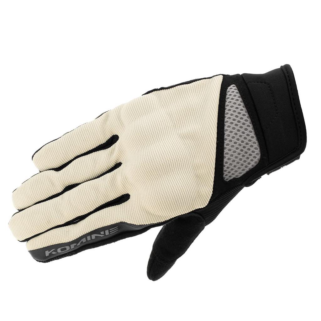 KOMINE Motorcycle Gloves 3D Protective Mesh Large GK-1633 Gloves, Ivory,