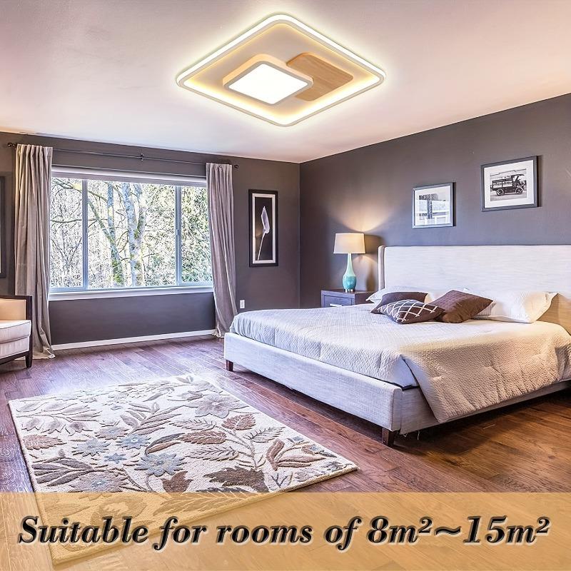 Роскошный современный квадратный светодиодный потолочный светильник с 3 вариантами цветовой температуры Премиум-дизайн для спальни, столовой, гостиной, кухни