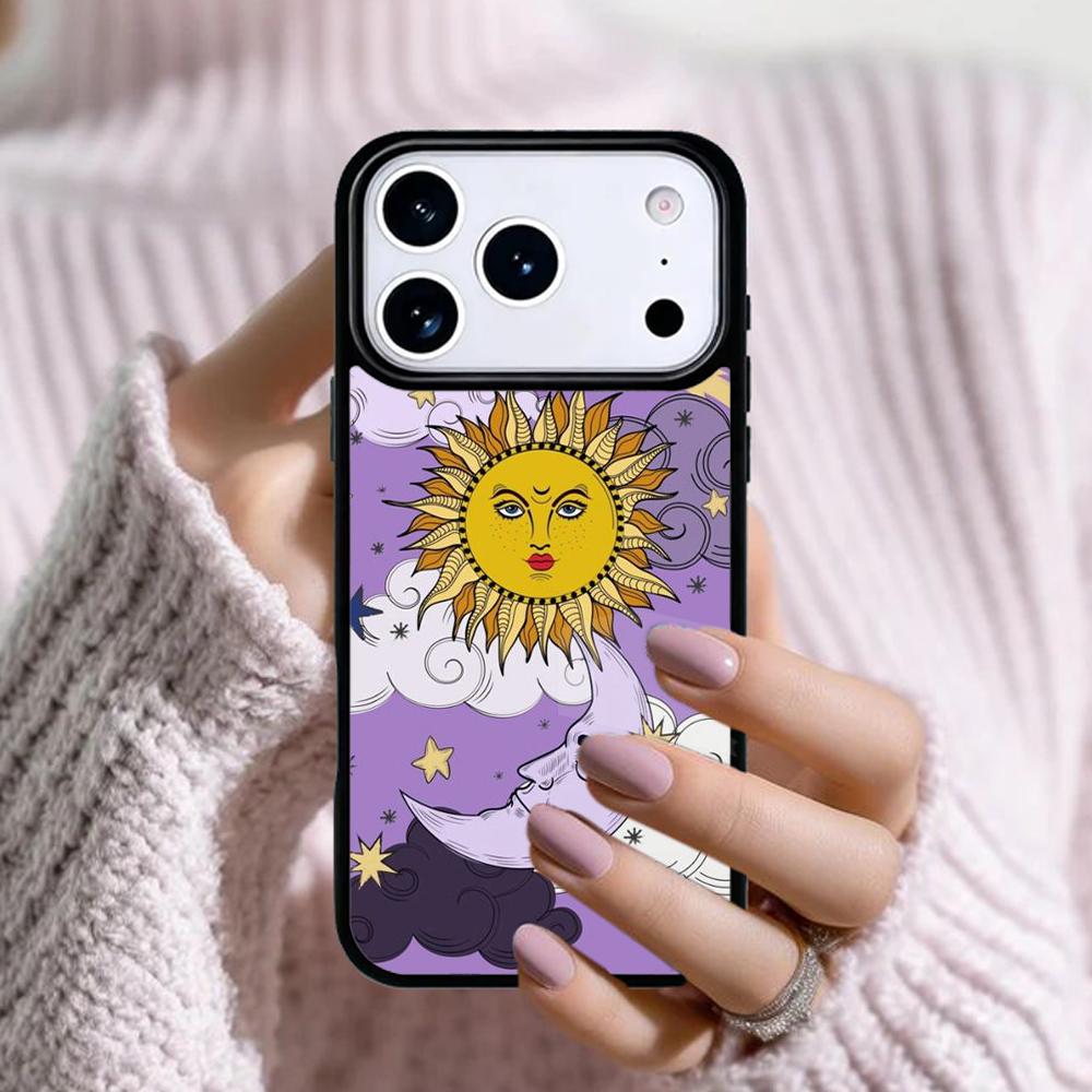 Funny Sun Moon Phone Case For Apple iPhone 17 Air 16E 15 14 Plus 13 12 11 Pro Max Mini Funda Cover