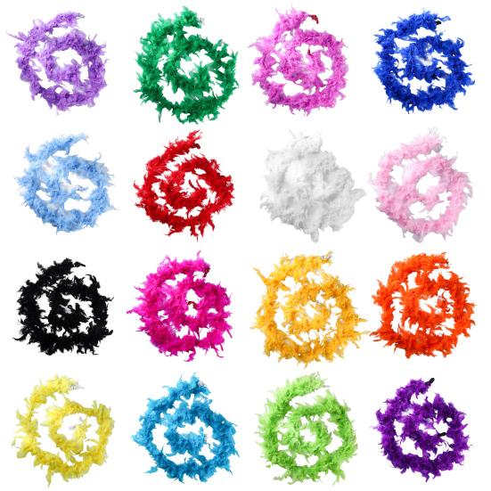 Feather Boa Scarf Colorful Turkey Feathers Thin Scarf Lightweight Skin-touching Long Scarf