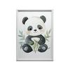 Poster Cute Panda Among Leaves Poster Cute Panda Among Leaves, 30X40 Cm, Black Aluminum Frame, 230 Gsm Matte Paper