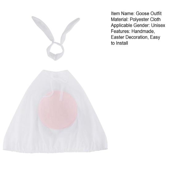 1 Set Easter Porch Goose Bunny Outfits Outdoor Garden Lawn Yard Goose Statue Rabbit Ears Costume Spring Holiday Party Dress-up Clothing