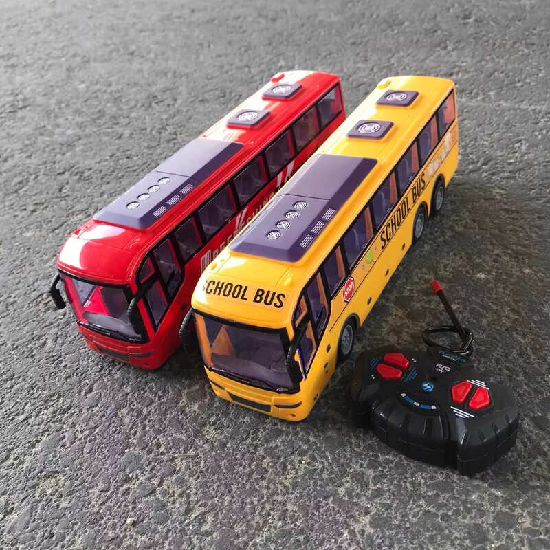 1/30 RC Bus Electric Simulation RC Car with Light Bus Model 27Mhz Radio Remote Control Machine Children's Toys Suitable for Boys Gift Collectibles