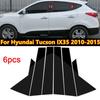 6Pcs Car Pillar Posts Window Molding Cover Trims Decoration Stickers Glossy Black for Hyundai IX35 2010- 2015