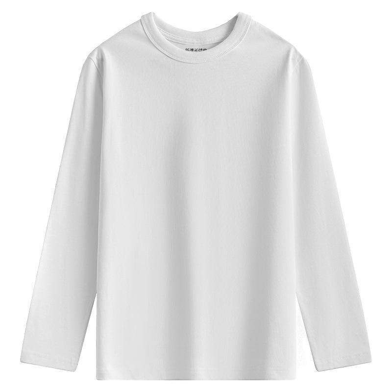 Cotton Little White T Solid Color Long-sleeved T-shirt Men's Base