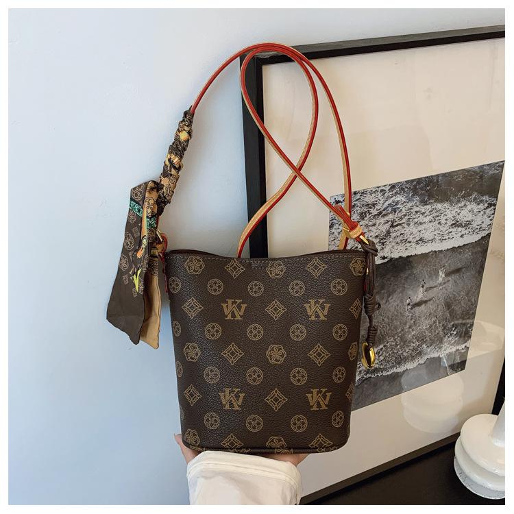 Светлая роскошь ретро старая сумка-ведро с цветочным принтом большая вместимость высококачественная женская сумка модная светлая роскошь женская на плечо сумка-мессенджер