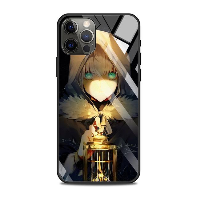 Tempered Glass Case For Iphone 12 11 Pro Max 14 13 Fundas X Xr Xs Max 8 7 6s Plus Cover Shell Fundas Fate Zero Tohsaka Rin