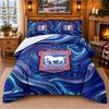 Printed 3Pcs Bedding Set Ipswich Town Football Pattern Bed Sheet Pillowcase For Bedroom Decor