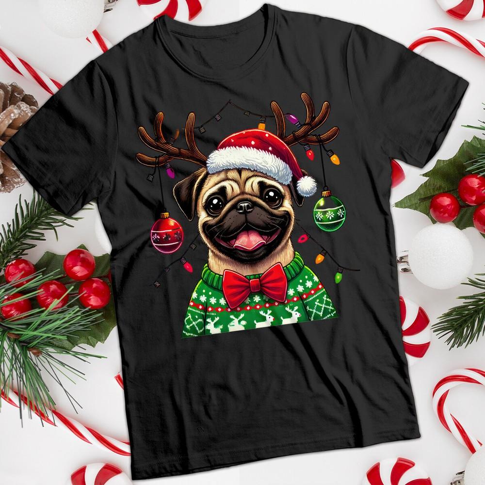 Funny Ugly Unisexs And Unisexs Pug Christmas TShirt Tee Mc