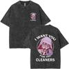 Anime Gachiakuta Ludo Vintage Washed T Shirt Men Women Manga Retro Oversized Short Sleeve Tshirt Mens Casual Cotton Tshirts