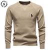 Ralph Lauren Осень-Зима 2026 Вышивка Новый Модный Однотонный Свитер с Круглым Вырезом Мужской Высококачественный Business Casual Вязаный