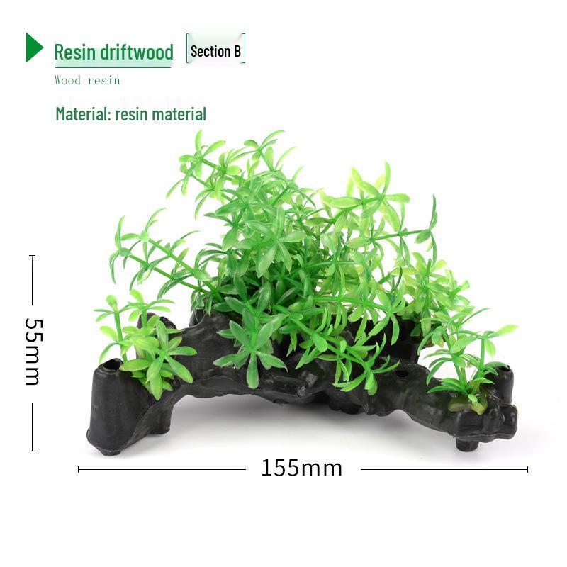 Аквариумный орнамент: Имитация скального мостика с корягой и камнем для ландшафтного дизайна аквариума