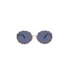 Солнцезащитные очки Chlo Round Frame Metal Sunglasses Gold Gold Blue