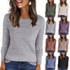 Женский модный пуловер с длинными рукавами, однотонный топ