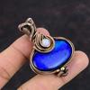 Подвеска из лабрадорита с синим огнем, подвеска из медной проволоки, подвеска из радужного лунного камня, медные ювелирные изделия ручной работы, подарок для мамы, подвеска с драгоценным камнем