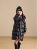 2025 Black Gold Children's Thick Goose Down Mid-Length Winter Coat - Trendy Parent-Child Wear