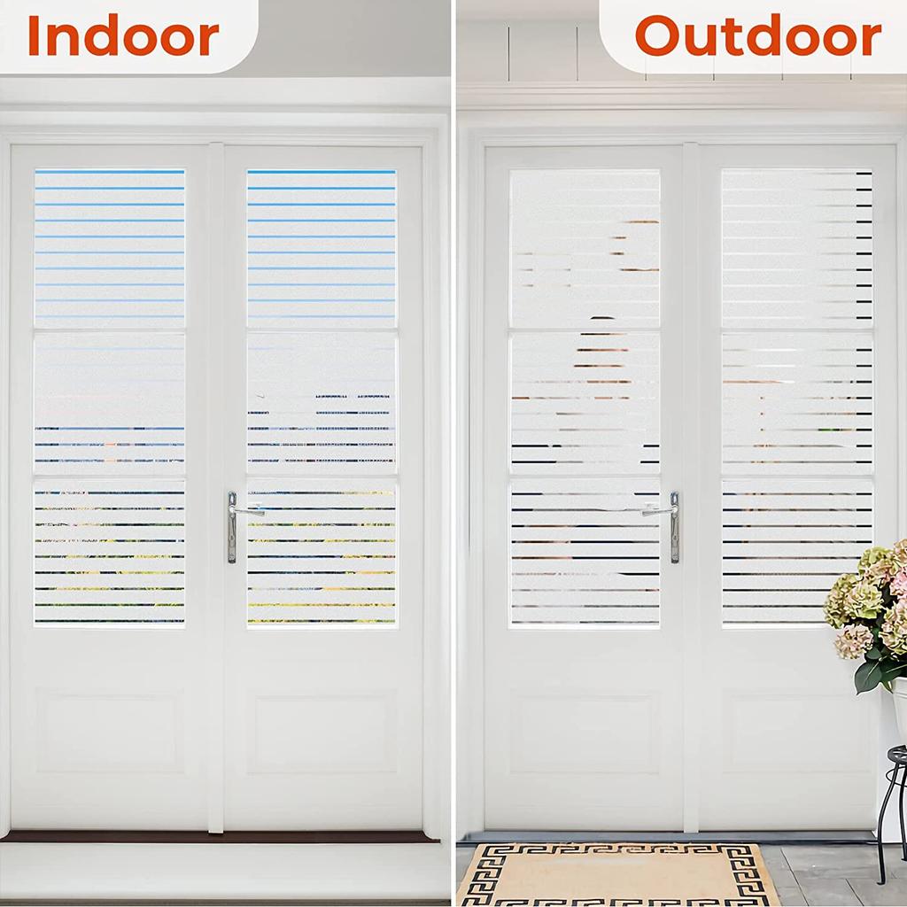 Защитная пленка для окон 30x300 см: Жалюзи Оконная пленка из матового стекла Полосатый узор Оконная матирующая пленка Неклейкая пленка без статического липкого стекла