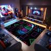 Gamer Rug PC Game Controller Pattern Carpet for Bedroom Living Room Play Area Indoor Outdoor Rug Door Mat Cool Decor Boys Girls