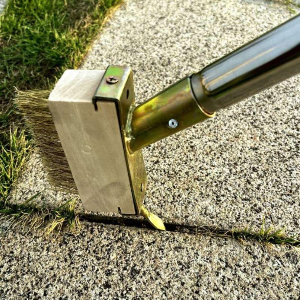 Long Steel Handle Weed Removal Brush Stainless Steel Garden Tools Manual Crack Weeder  Patio