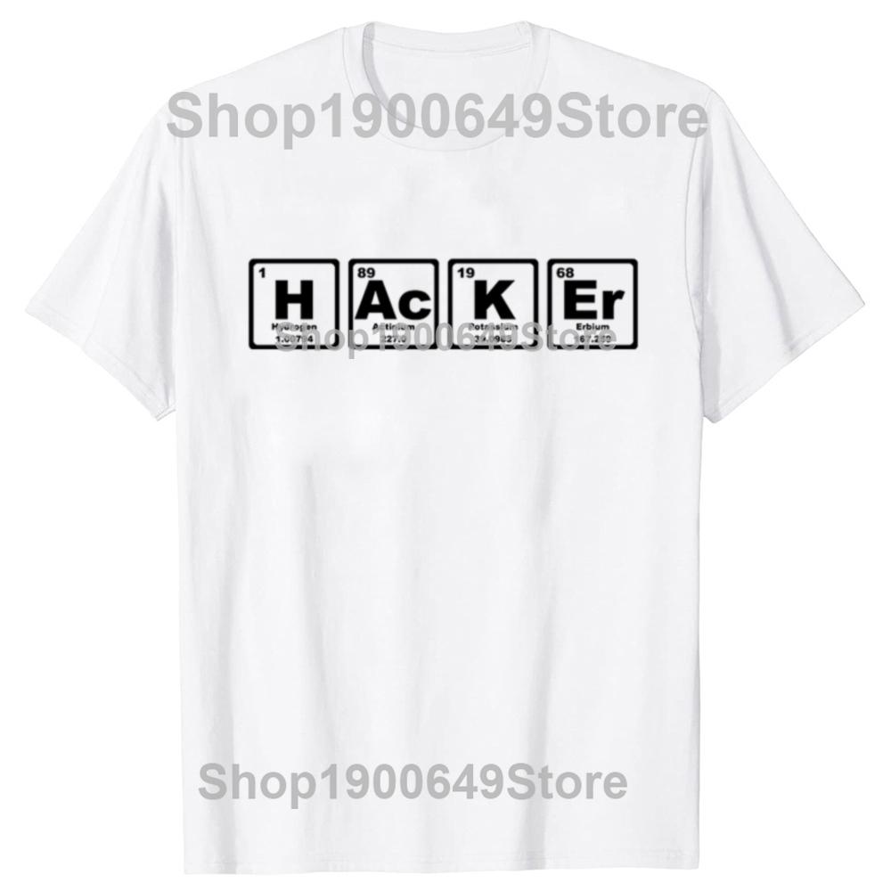 Hacker Periodic Table Security Professional Funny Programmer TShirt Short Sleeve Coder T Shirt Anime Graphic Tshirt Hip Hop