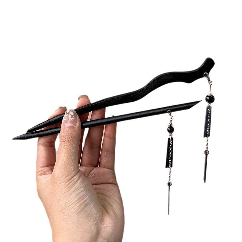 Magnolia Butterfly Tassel Hairpin - Elegant Chinese Style Women's Accessory