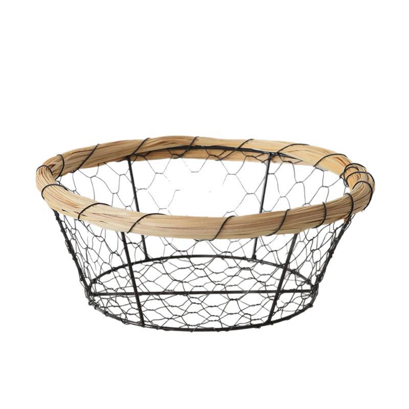 Wrought Iron Storage Basket for Bread, Pastries, Snacks, Fruits, Vegetables, and Eggs.