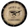 [A0300] - Wooden Wall Clock 'Comptoir Du Café' Black Brown - 30 Cm