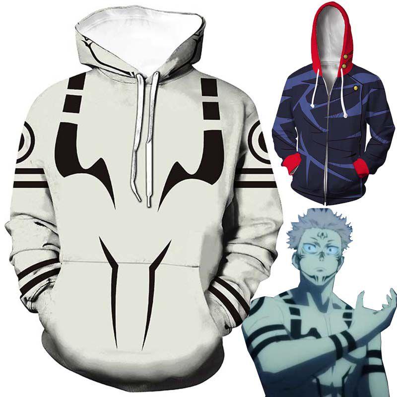 Стильные мужские худи Jujutsu Kaisen с ярким 3D-принтом