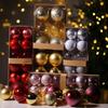 Luxury Blue Plastic Ball 6CM Christmas Ornaments New Year Hanging Bauble Pendants Xmas Decor for Home Adornos Navidad