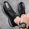 Модная кожаная повседневная спортивная обувь для мужчин, весна 2025, новая деловая обувь на мягкой подошве, модная и легкая обувь для скейтборда