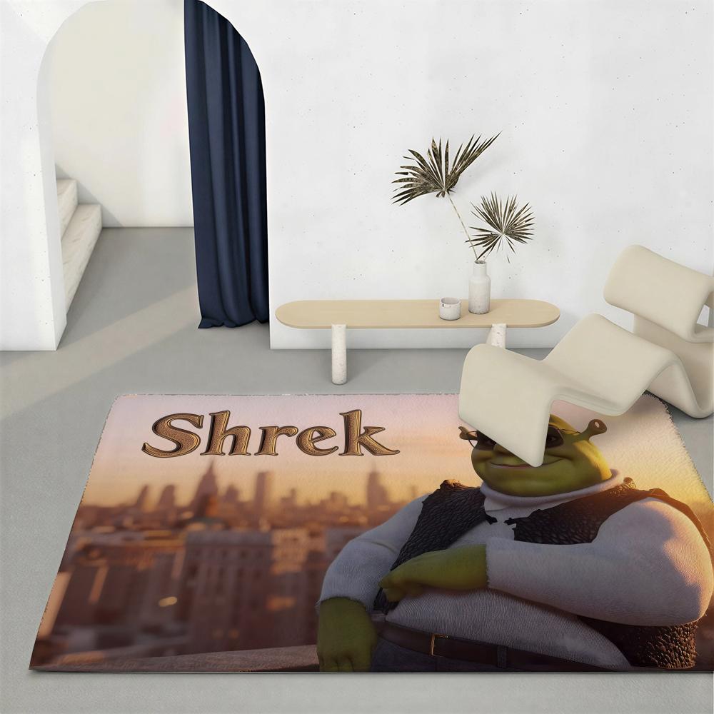 Classic Movie S-ShrekS Floor Mat Eco-Friendly Flannel Doormat Non-Slip Odorless Soft Short Plush Indoor Floor Rug